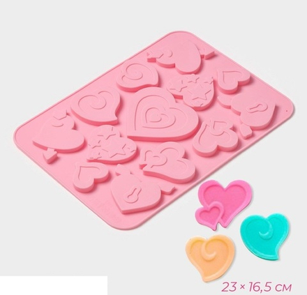 Форма для шоколада  «Амуры», силикон, 13 ячеек, 23×16.5×0.5 см