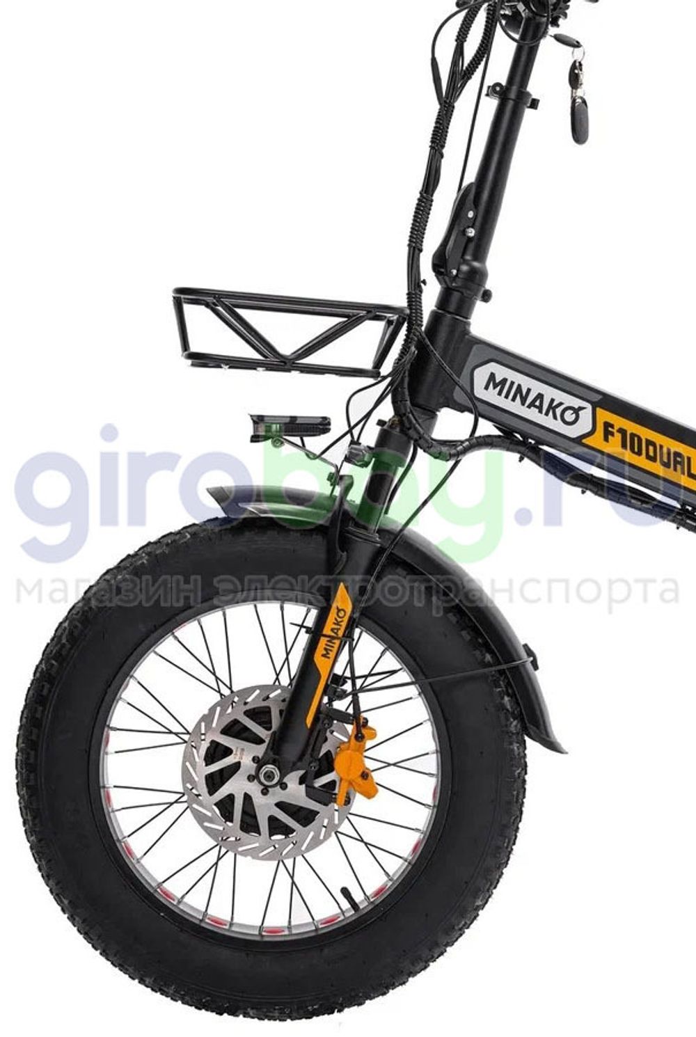 Электровелосипед Minako F10 Pro Dual 48V/20Ah (полный привод) 2025 года - Желтый обод Электровелосипед Minako F10 Pro Dual 48V/20Ah (полный привод) 2025 года - Желтый обод фото №4