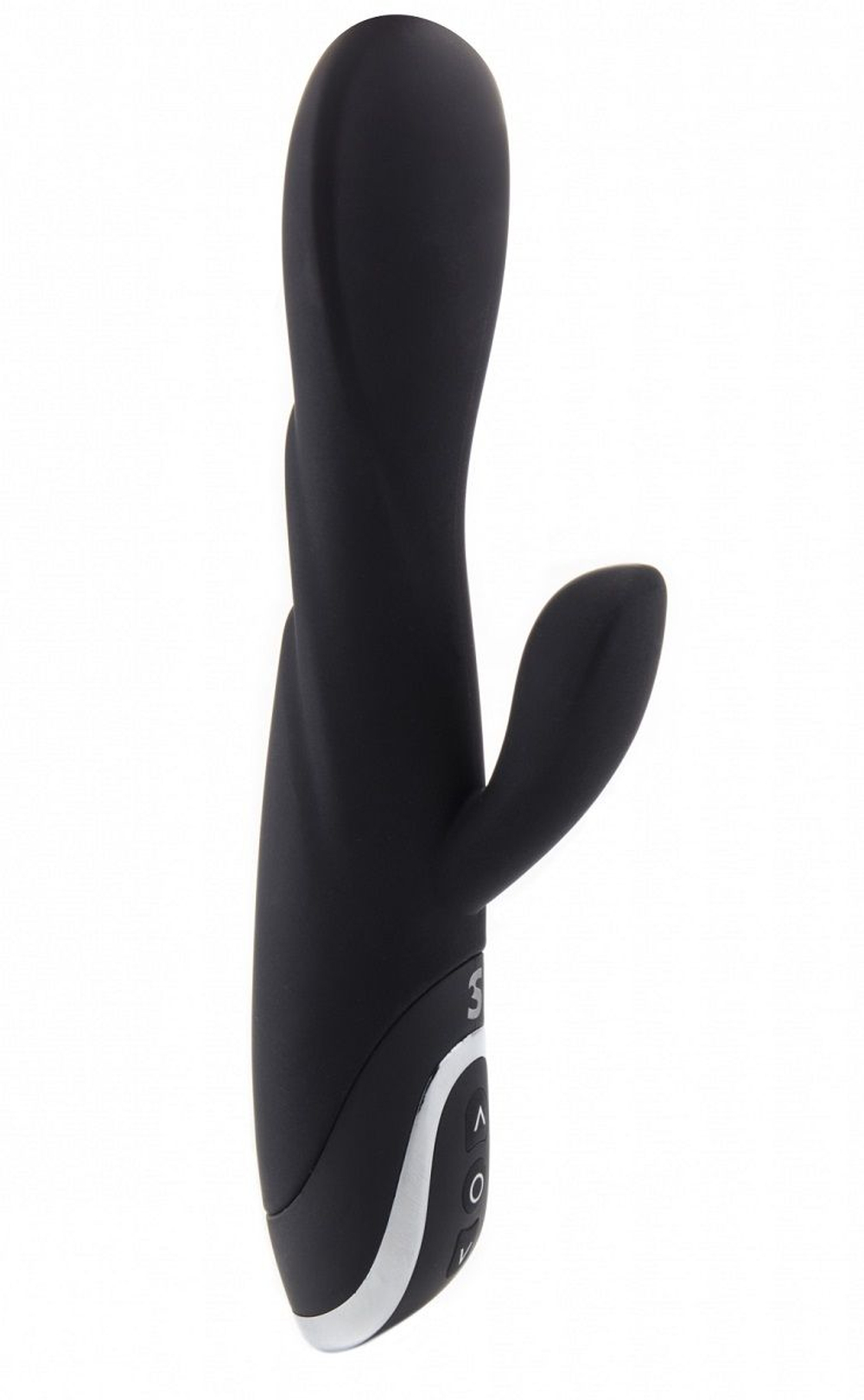 Чёрный перезаряжаемый вибратор RechargeableTulip Purple - 21 см. (Цвет: черный)