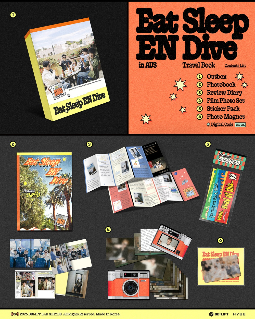 (ПРЕДЗАКАЗ) публикация ENHYPEN - Eat Sleep EN Dive in AUS TRAVEL BOOK