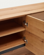 Alguema Сервант с 4 дверцами из дубового шпона с натуральной отделкой 200 x 74 см