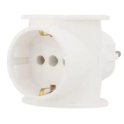 Тройник электрический универсальный 16А (одно гнездо с заземлением) REXANT