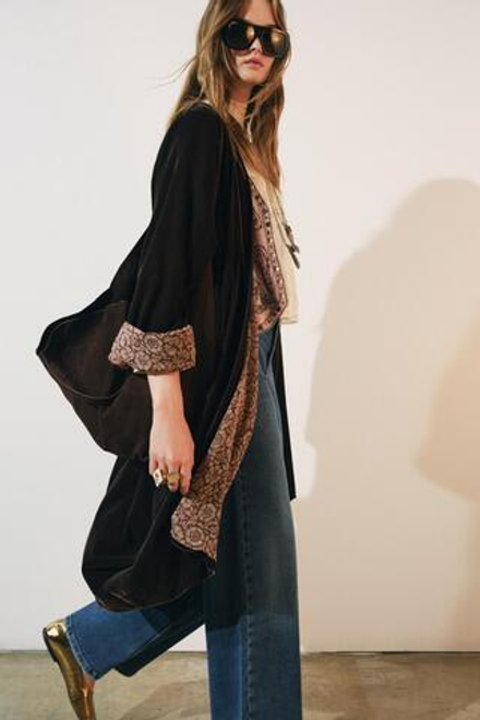 ZARA БАРХАТНОЕ КИМОНО — ZW COLLECTION, КОРИЧНЕВЫЙ
