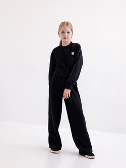 Худи для девочки, модель №6, рост 128 см, черный