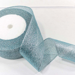 Лента Парча 3,8см х 28м с блеском (Голубой)