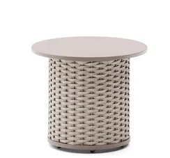 Уличный столик Sedalis из алюминия и серо-коричневого шнура Ø50 см