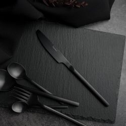 Нож столовый 22 см матовый черный цвет   PVD P.L. - Davinci [12]