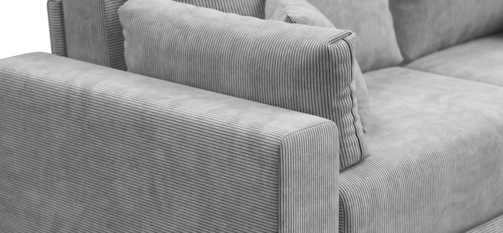 Угловой диван Босс Прайм ХЛ Вельвет Корд серый