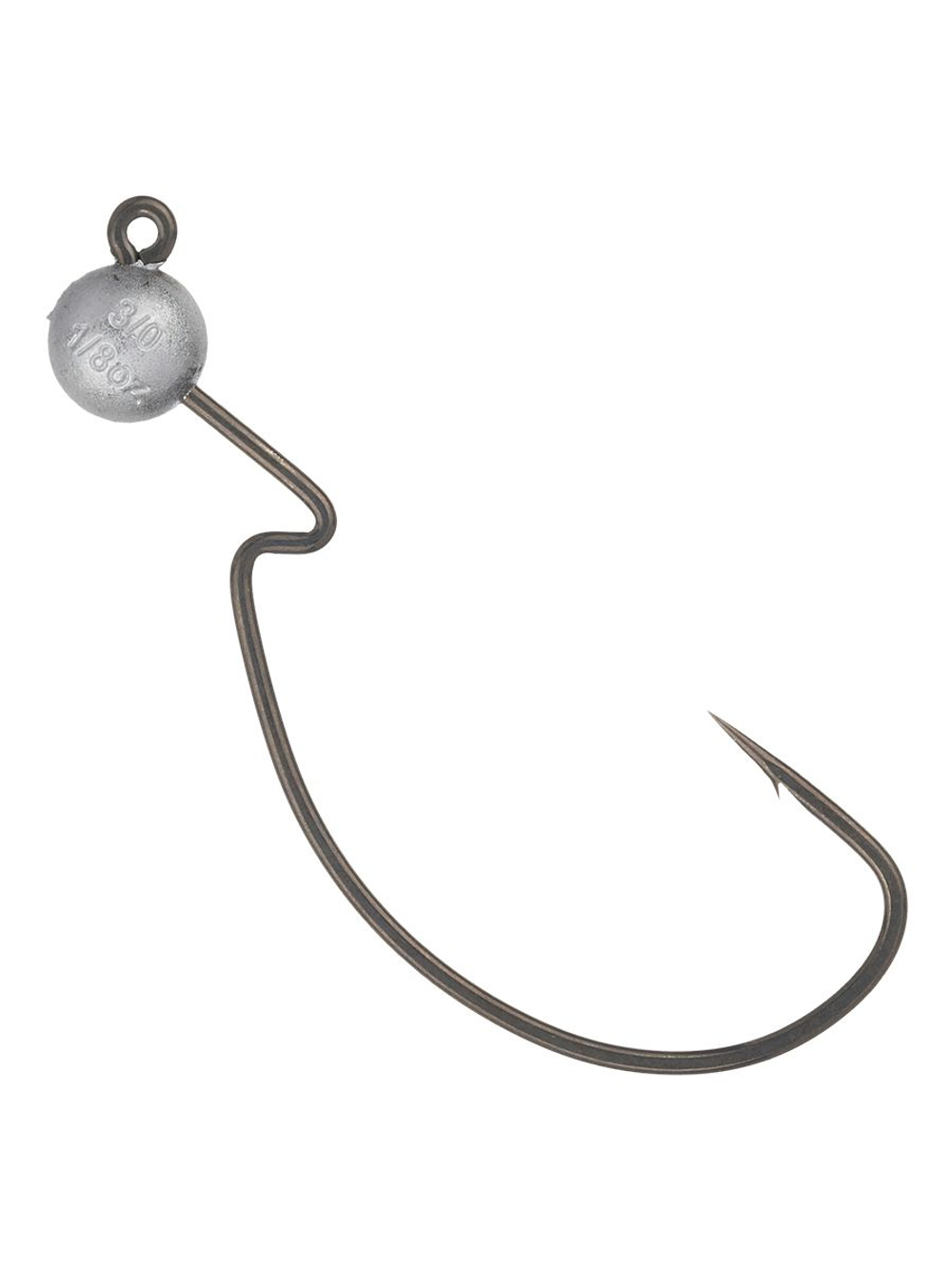 Джиг-головка для рыбалки BKK на офсетном крючке Silent Chaser - 1X - EWG Round Head, размер крючка 1/0, вес 3,5г, 4 шт.