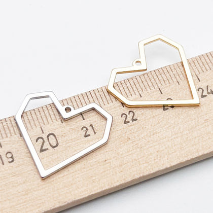 Подвеска Сердце, цвет серебро (родий), размер 22*22 мм, цена за 1 шт