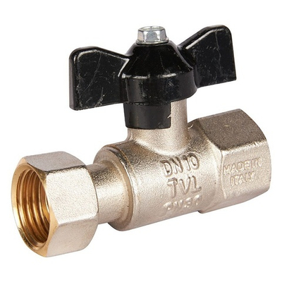 Кран шаровой с накидной гайкой STOUT 1/2"x1/2" ВР/накидная гайка (бабочка)