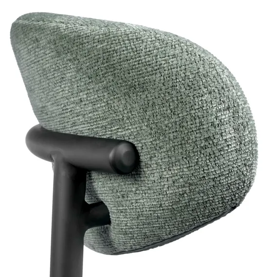 Полубарный стул Arvo 65 см, серо-зеленый шенилл с черными ножками