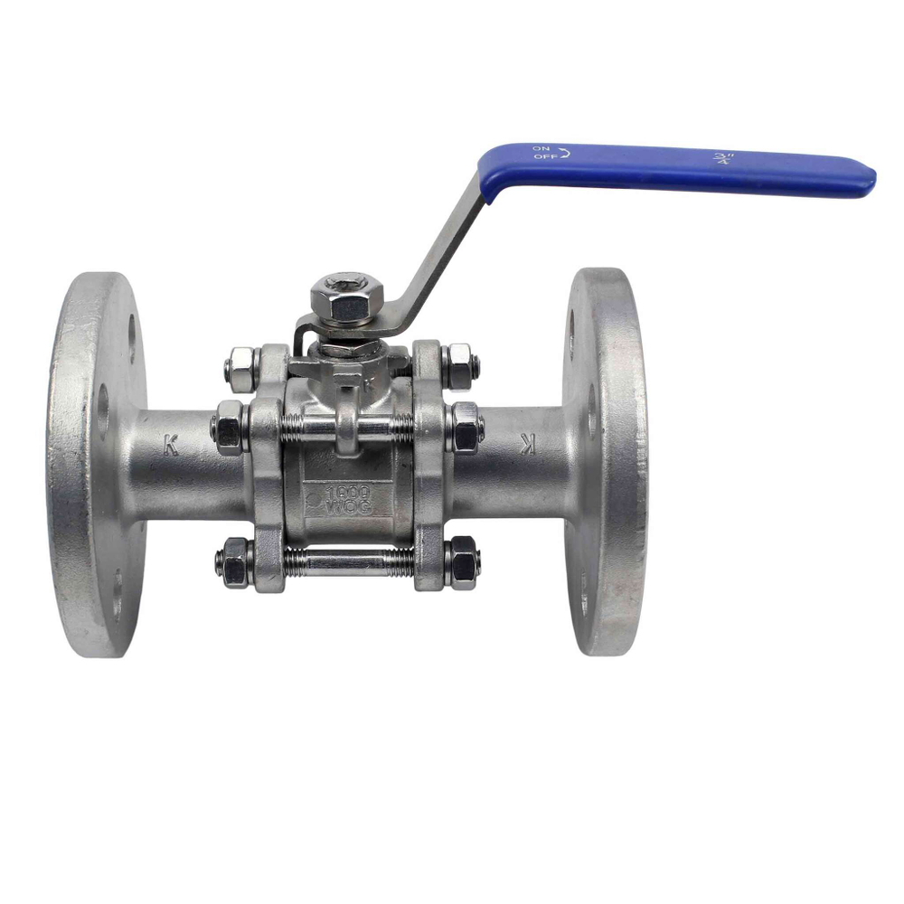 Stainless steel ball valve Elephant BV.F.Fp.T.316.180 580 psi, SS316, full port, flanged connection, with handle