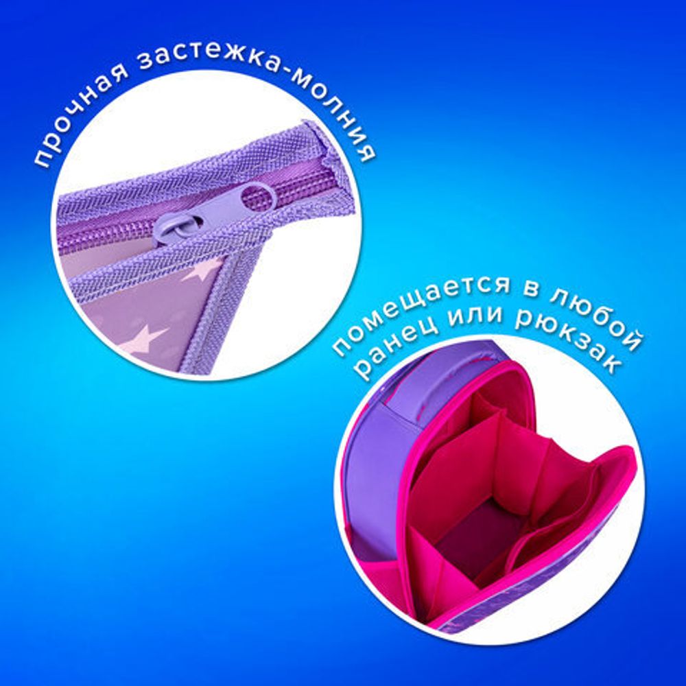 Папка для тетрадей ПИФАГОР А5, 1 отделение, пластик, на молнии, Corgi queen, 272192