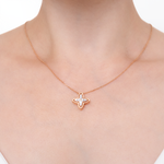 Подвеска-бегунок из красного золота с фианитами