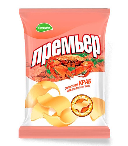Чипсы "Премьер" 70г. Краб Белпродукт