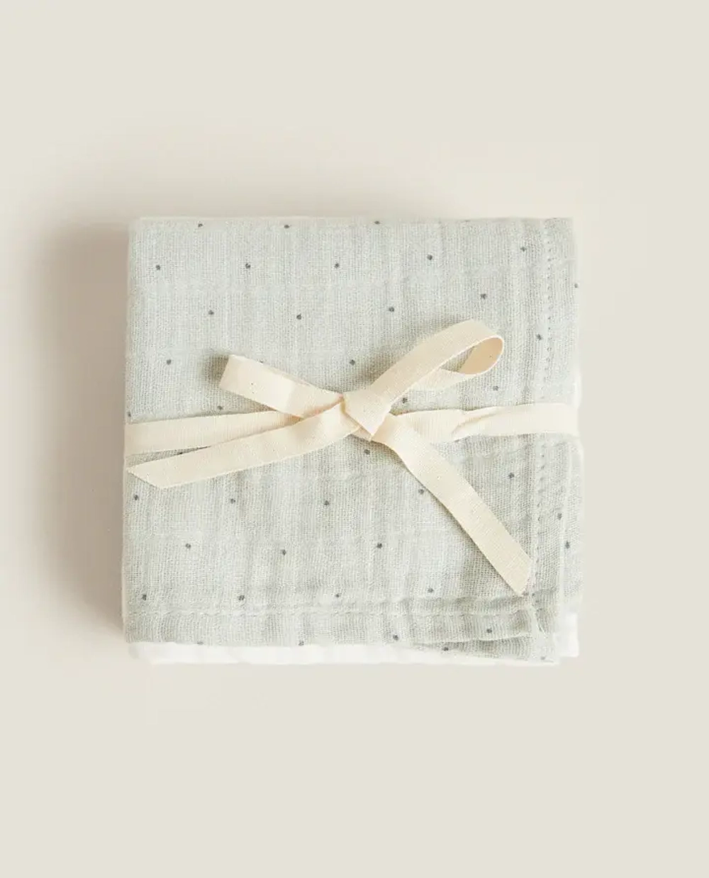 ZARA HOME ДЕТСКОЕ МУСЛИНОВОЕ ПОЛОТЕНЦЕ (НАБОР ИЗ 3 ШТ.), ЗЕЛЕНЫЙ