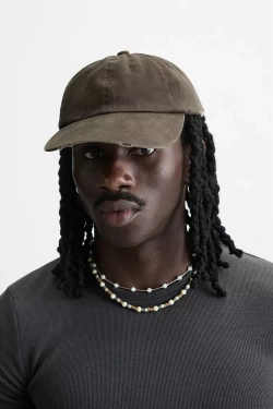 ZARA КЕПКА С ЭФФЕКТОМ ПОТЕРТОСТИ, ТЕМНЫЙ ХАКИ