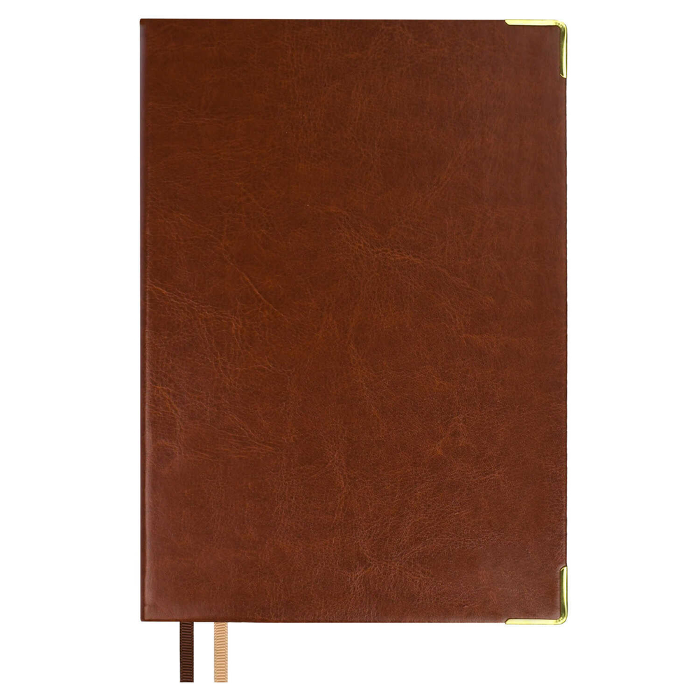 Ежедневник недатированный ESCALADA, #ДУМАЙ КАК МИЛЛИАРДЕР, А5, 160 л., арт. 70648/ 15 САРИФ КОРИЧНЕВЫЙ (кожзам: 146х211 мм, интегральный переплёт, материал обложки: искусственная кожа "Сариф"; способ крепления блока: ниткошвейный; декор: металлически