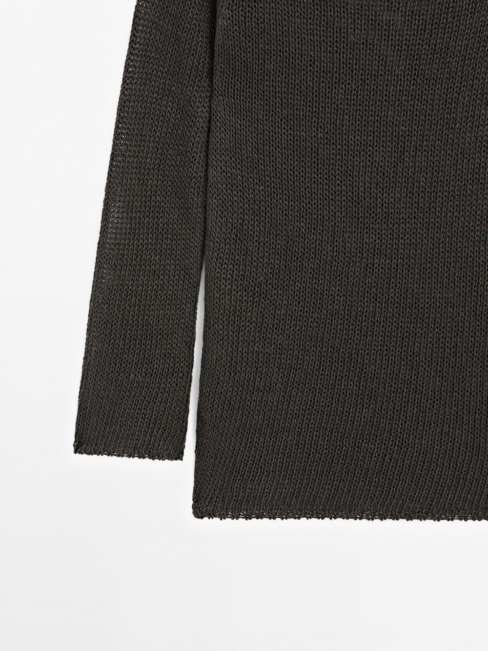 Massimo Dutti Длинный вязаный свитер - Limited Edition, коричневый