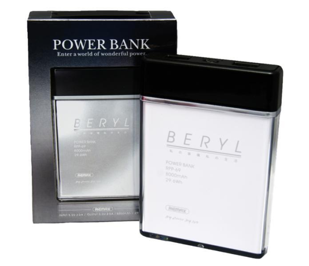 Портативный аккумулятор Remax Beryl RPP-69 8000 mAh (серебро)