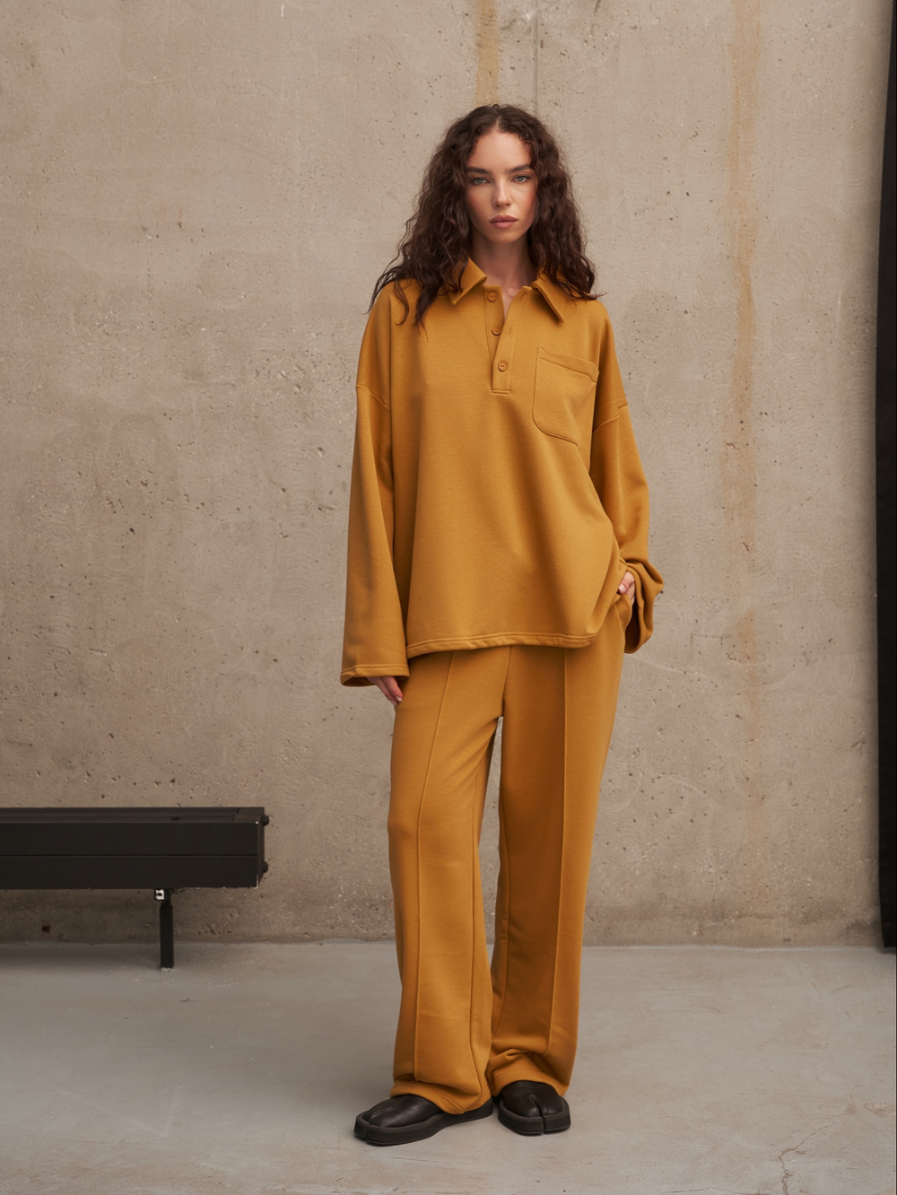 костюм трикотажный из футера с поло