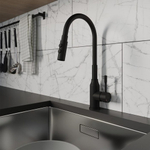 Смеситель для кухни 35к Milardo M01BL2FM05 "Meal" выс.гибкий излив, душ насадка 2реж, п/гайку ЧЕРНЫЙ