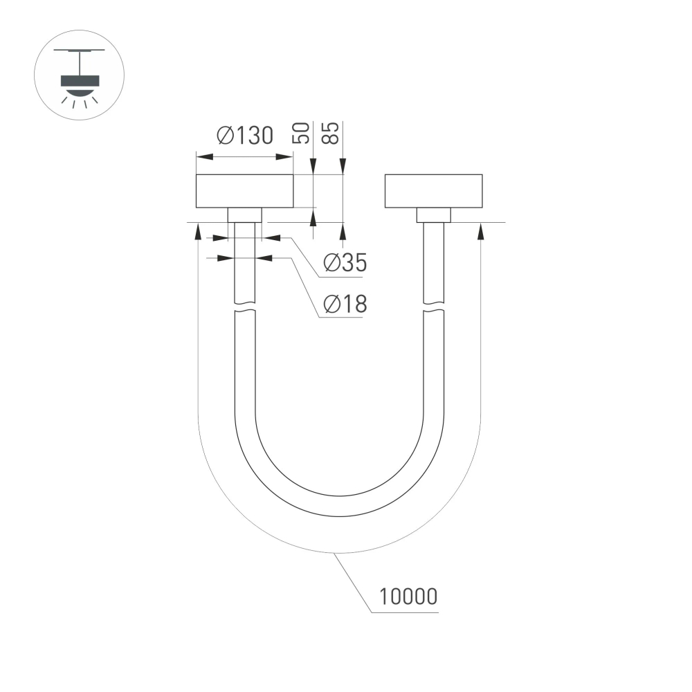 Светильник SP-TROPIC-SURFACE-R18-L10000-110W Warm3000 (BK, 360 deg, 230V) (Arlight, IP20 Пластик, 3 года) 043407