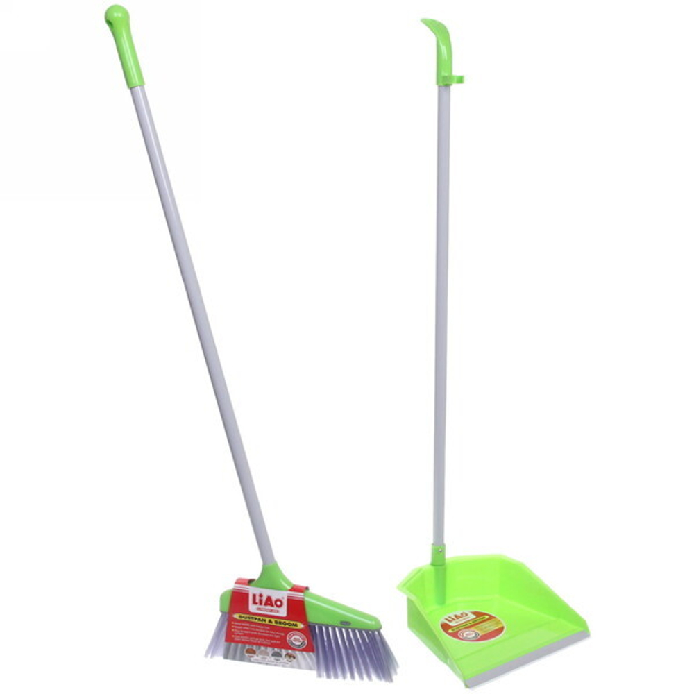 Набор для уборки, щетка для пола с совком зеленый
