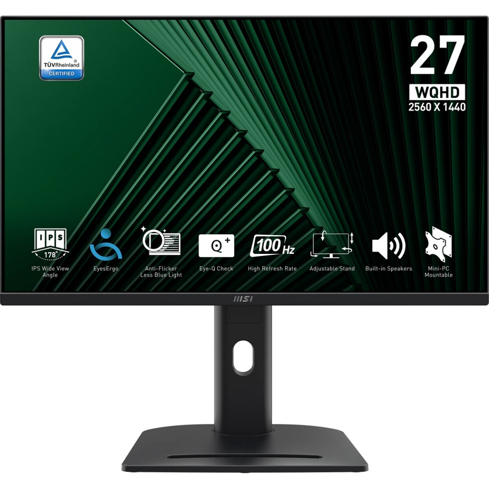 Монитор MSI PRO MP275QPG 27" 16:9 WQHD (2560x1440) IPS Flat, 1ms (MPRT), 100Hz, Black