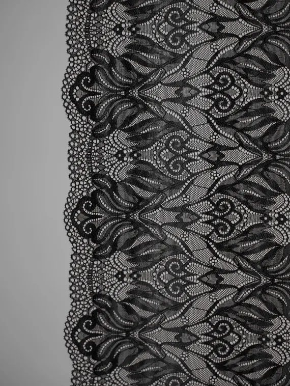 03-294 Кружево эластичное 24 см, черный 170