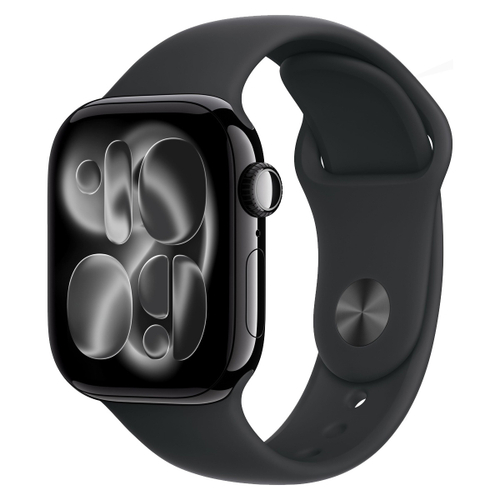 Apple Watch Series 11, 46 мм корпус из алюминия цвета «Jet Black», ремешок Sport Band размера M/L цвета «Black»
