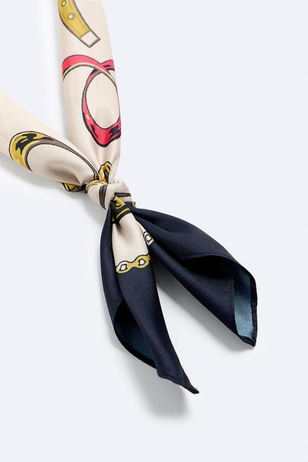 ZARA АТЛАСНАЯ БАНДАНА С ПРИНТОМ «ПОДКОВА», РАЗНОЦВЕТНЫЙ