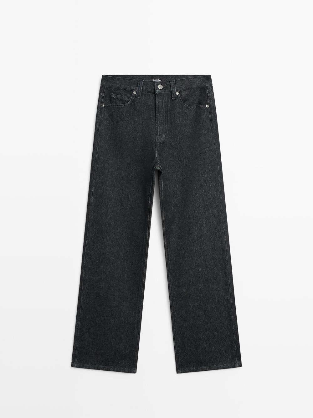 Massimo Dutti Джинсы с высокой талией и широкими штанинами, темно-синий