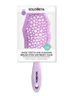 [Solomeya] Массажная расческа для сухих и влажных волос с широкими зубьями СИРЕНЕВАЯ Wide Teeth Air Cushion Brush For Wet&Dry Hair, 1шт