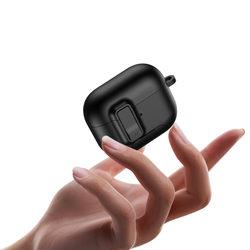 Усиленный чехол черного цвета с замком и подставкой для наушников AirPods Pro 3, серия PECQ Series от Dux Ducis