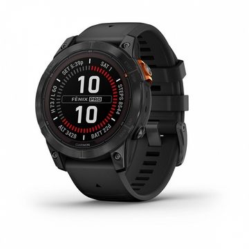 Умные часы Garmin Fenix 7 Pro Solar Edition серый с черным ремешком