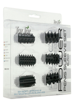 Набор из 6 чёрных насадок POWER PENIS SLEEVE SET