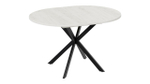 Стол кухонный обеденный круглый раздвижной Белый/Чёрный Муар, Мэдисон, 100,1х100х75 см