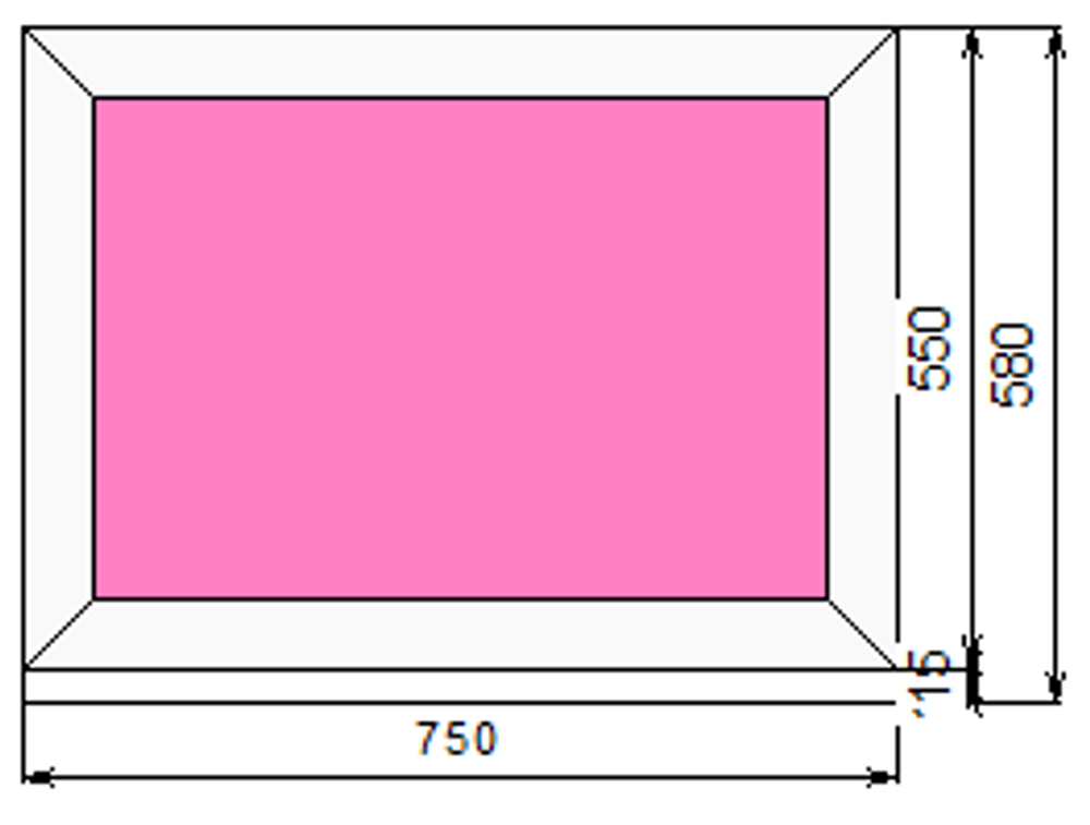 Пластиковое окно 550 х 750 ТермА Эко с глухой створкой
