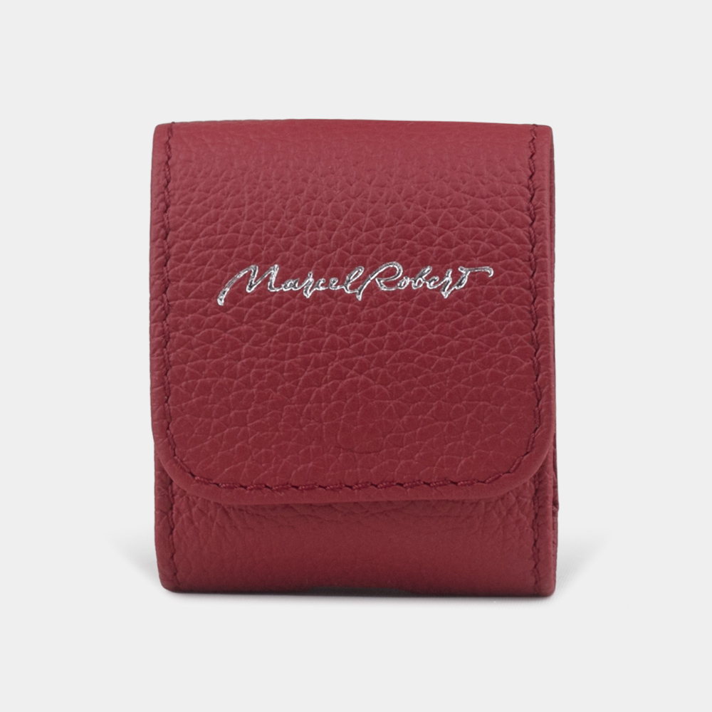 Чехол-держатель кожаный для наушников Petit Easy вишневого цвета