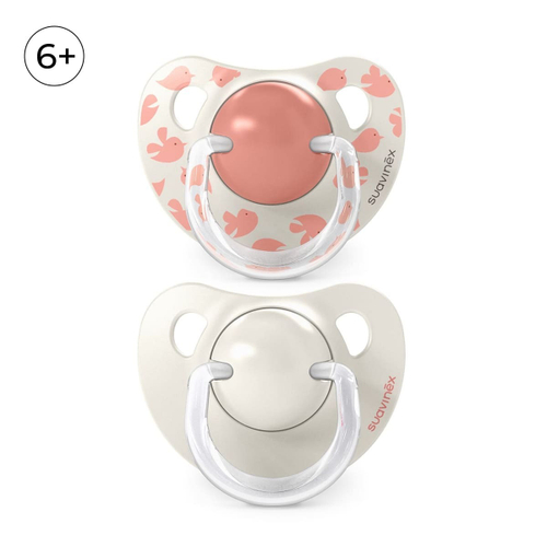 Набор анатомических пустышек Suavinex Birdies розовый, 6-18 мес, 2 шт