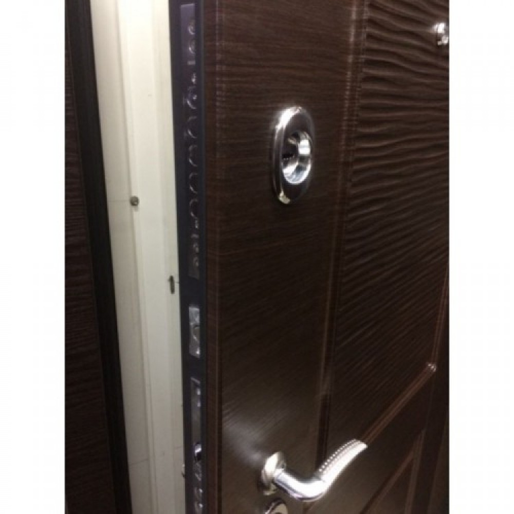Входная металлическая дверь REX (РЕКС) Лайн 2 Венге поперечный / 117 Сандал белый