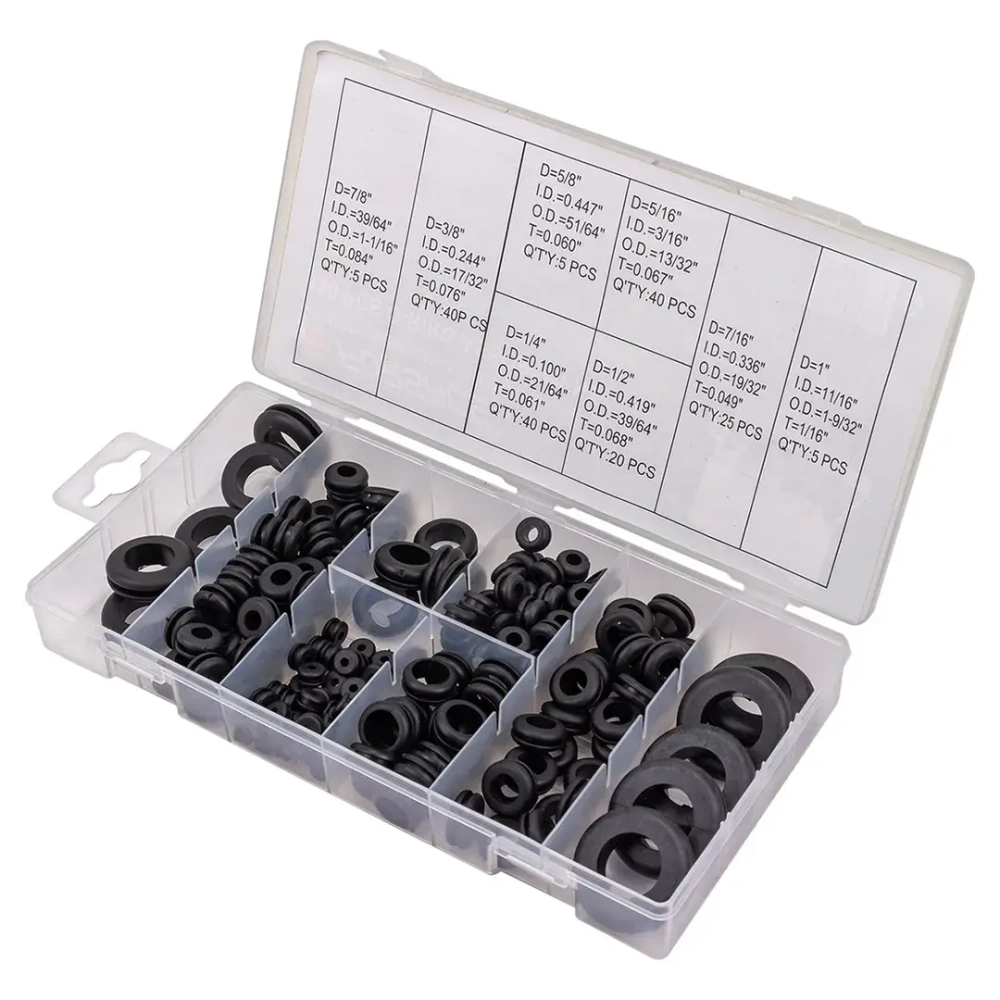 Кольца уплотнительные резиновые для прокладки проводов, 180пр. Forsage F-785