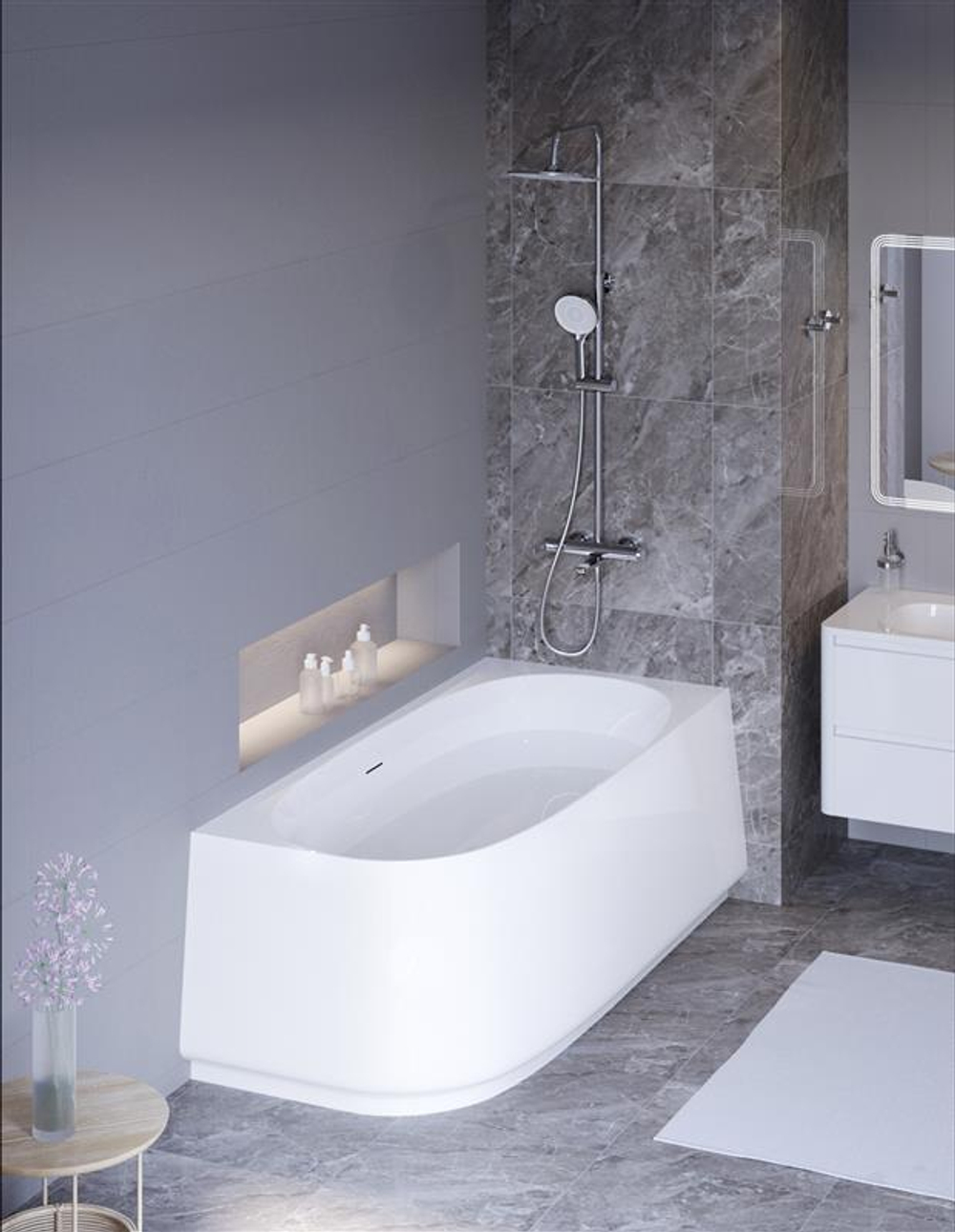 Ванна акриловая угловая правосторонняя 165х80 Cezares CZR-LUX-CORNER-165-80-58-R