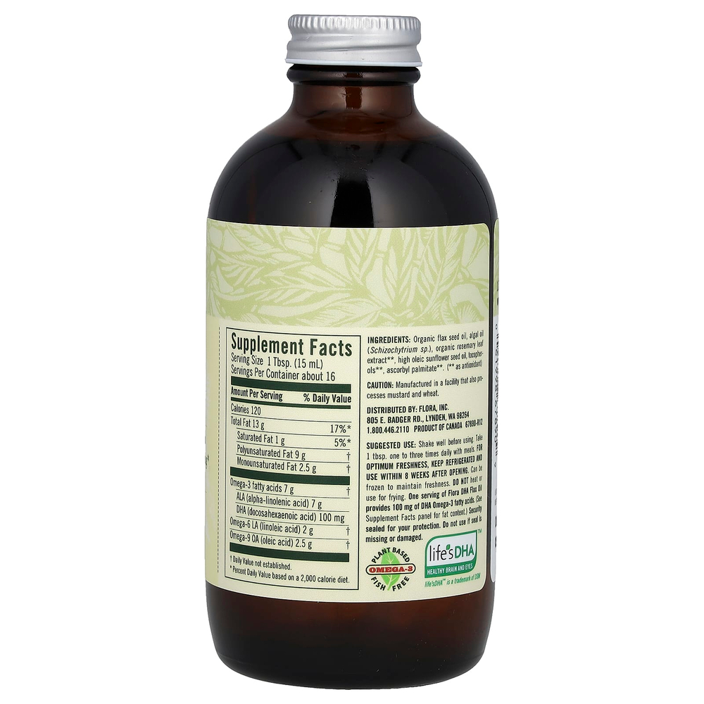 Flora, льняное масло с ДГК, 250 мл (8,5 жидк. унции)