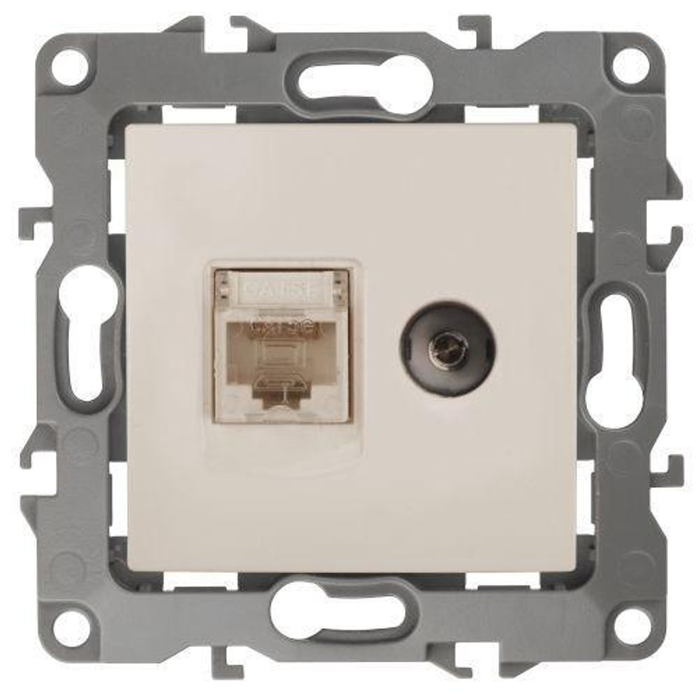 Розетка компьютерная + телевизионная Эра12 12-3110-02 RJ45 + TV IP20 сл. кость Эра Б0027442 Розетка компьютерная + телевизионная Эра12 12-3110-02 RJ45 + TV IP20 сл. кость Эра Б0027442