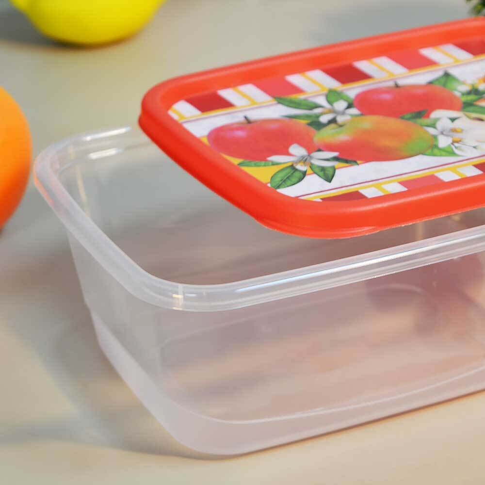 Контейнер для продуктов 1,5л прямоугольный "Сицилия", красный