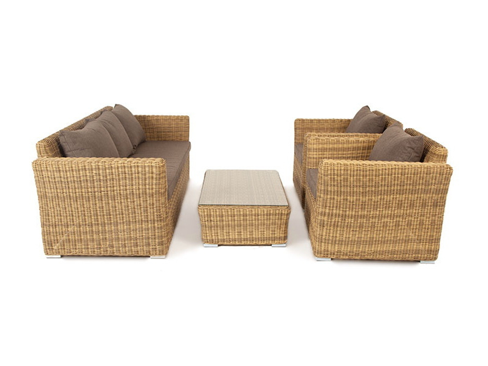 "Капучино" лаунж-зона из искусственного ротанга, цвет соломенный