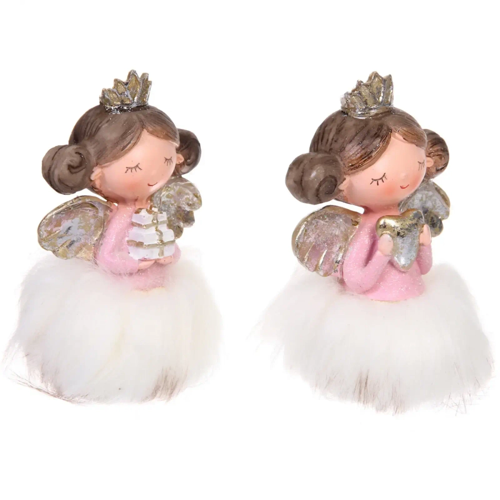 Фигурка «Нежный ангел» 8*7*11,5 см, Розовый/белый (микс)